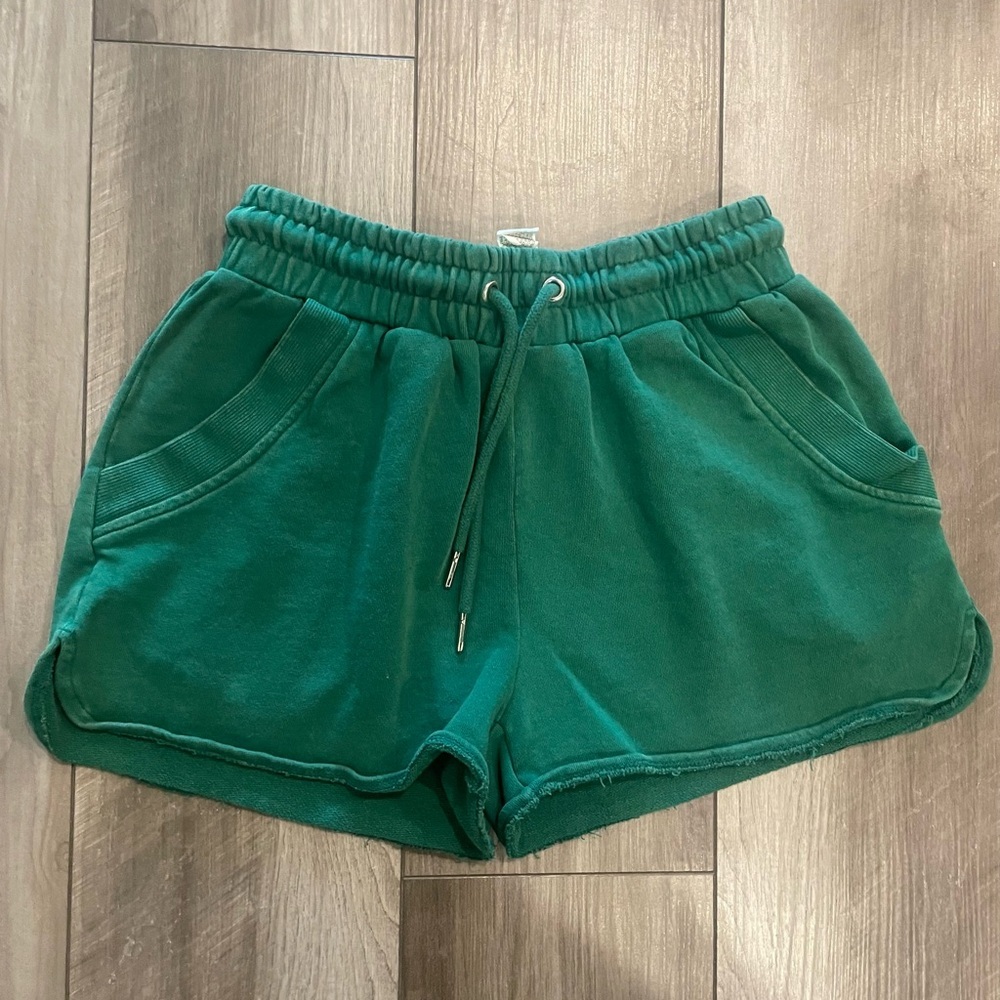 Women's Green Terry Cloth Shorts Size XS